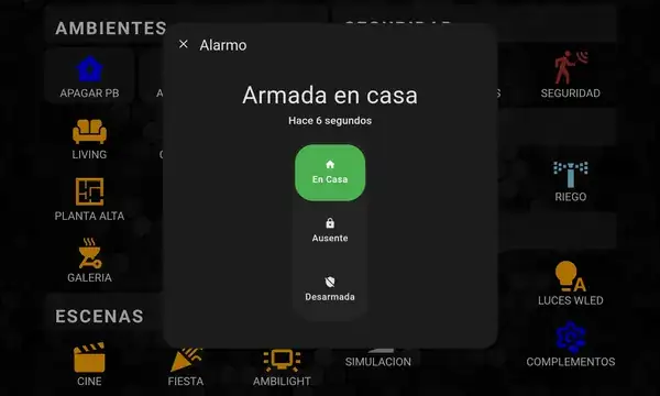 Alarma armada en casa