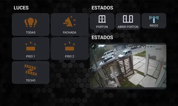 Panel con portón y cámara